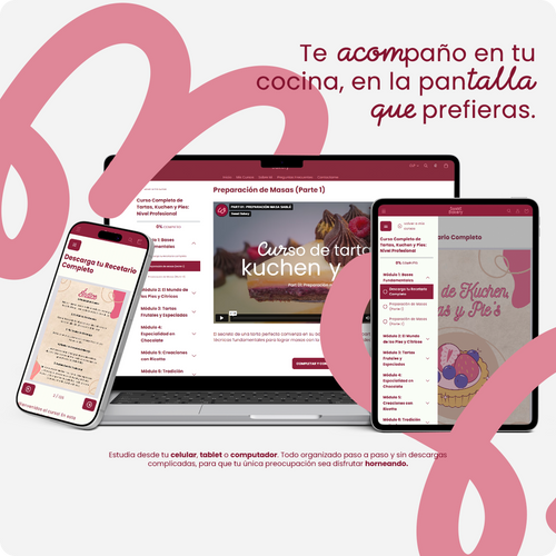 Curso Completo de Tartas, Kuchen y Pies: Acabados de Nivel Profesional